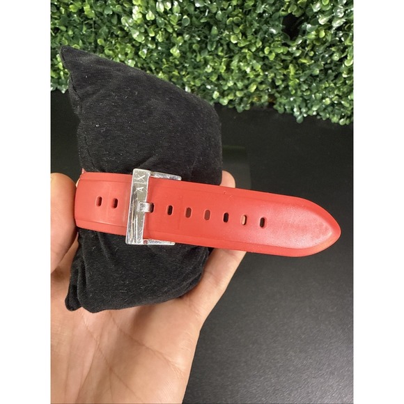 Armani Exchange Red Silicone Outerbanks Mens Chronograph Watch AX1328 - Picture 7 of 14